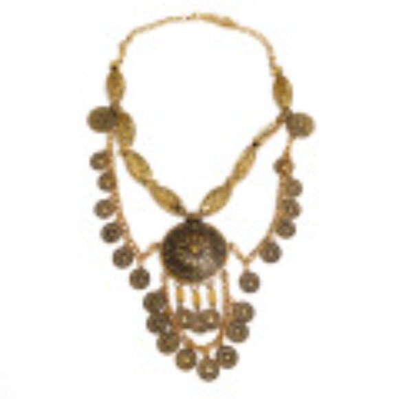 #056  Ethnic Wind Alloy Coin Personality Retro Collarbone Multi-layer Necklace - Picture 5 of 6